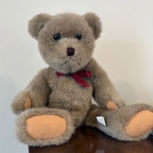 Boyds Bear Classic vintage Brown Teddy Bear with Red Bow